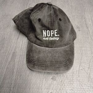 Black Baseball Cap with Embroidered Text